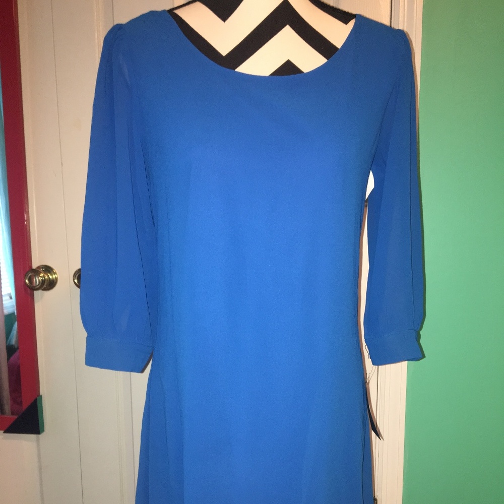 Blue Half Sleeve Dress